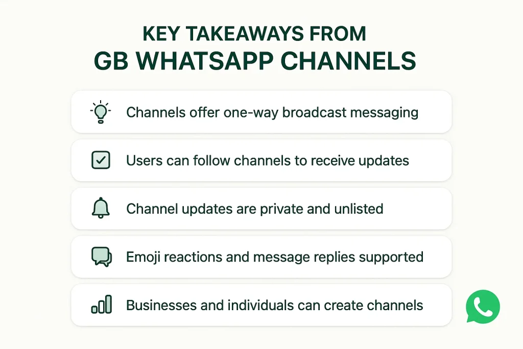 Key Takeaways from GB WhatsApp Channels